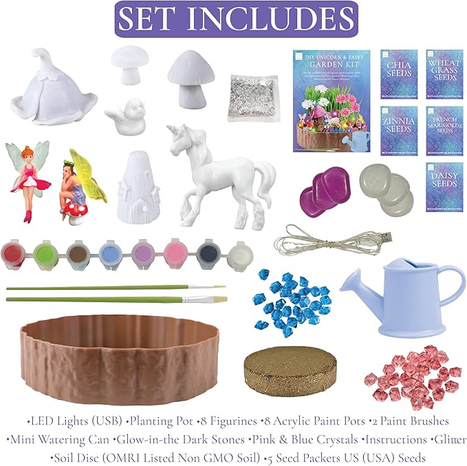 Hapinest DIY Unicorn & Fairy Garden Kit