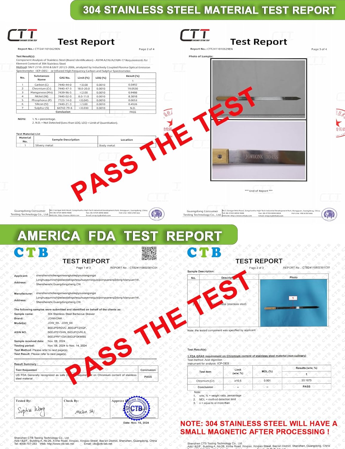 23.5" Long Kabob Skewers,1 Inch Wide 304 Stainless Steel Barbecue Skewers for Grilling with Wooden Handle,Metal Flat BBQ Skewer for Koubideh Brazilian Shish Kebab Skewer(8),BBQ Mop Brush(1)