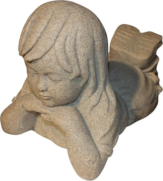 Emsco Group 2248W 16" Day Dreaming Girl Garden Statue, White