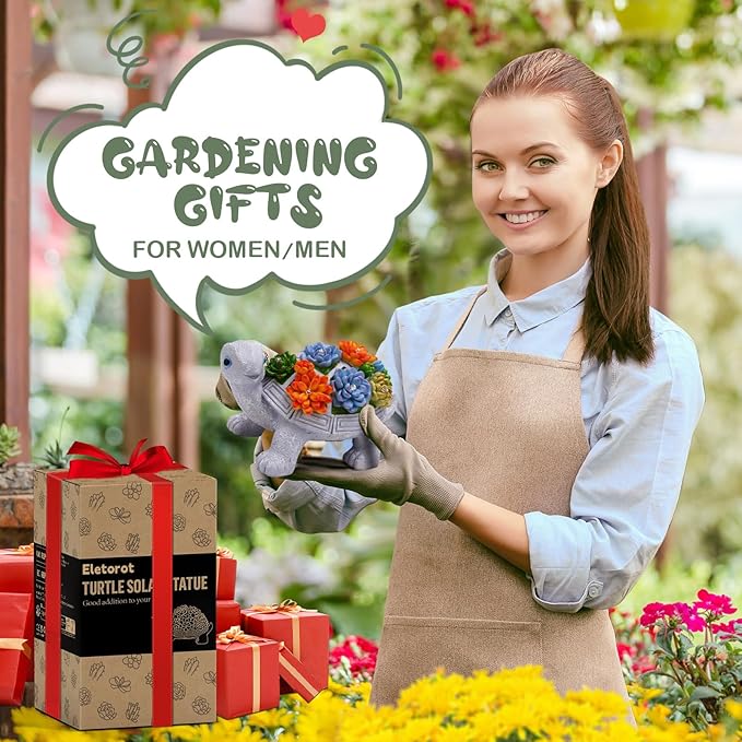 Eletorot Solar Turtle Garden Outdoor Statues: Outdoor Decor for Gardening Patio, Backyard, Yard, Birthday Gifts for Women Grandma Mom