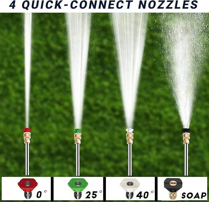 3500 PSI Gas Pressure Washer, 2.3 GPM Power Washer with 209CC Engine, Maintenance-Free Axial Cam Pump, 25FT Hose, 4 Nozzles for Driveways, Walls, Vehicles, Patio (Orange)