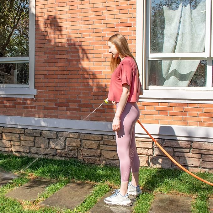 Fevone 25 ft Garden Hose, Heavy Duty Water Hose, Hybrid Polymer, Kink Resistance, Flexible, Durable, Leak Free, Aluminum Fittings, 3/4" GHT, 5/8" ID, 600 Psi, Drinking Water Safe