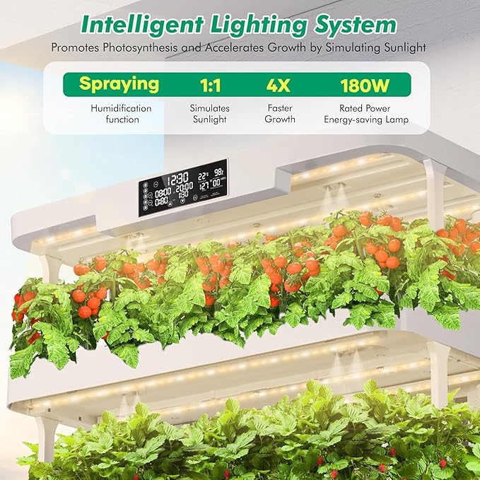 4-Tier Hydroponics Growing System Kit with 130 Pods, Lager Indoor Garden System with LED Grow Light, Automatic Quiet Water Circulation, Food-Grade PP Material Hydroponic Tower for Vegetables