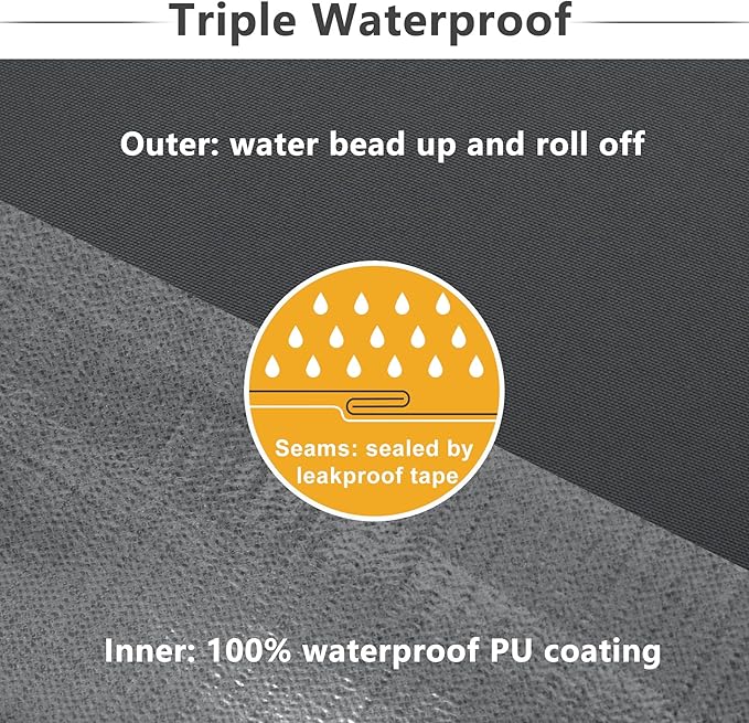 Favoyard Patio Chair Cushions 24 x 24 x 4 Inch Waterproof Outdoor Seat Cushions for Patio Furniture 3-Year Color Fastness Garden Sofa Couch Pads with Handle & Adjustable Straps Set of 2, Dark Grey