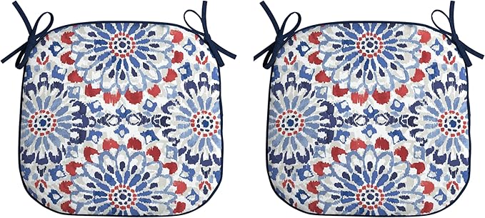 Arden Indoor/Outdoor Foam Seat Pad, 2 Pack, 17 x 16, Patio Cushion, Water Repellent, Fade Resistant, Foam Cushion Clark Blue