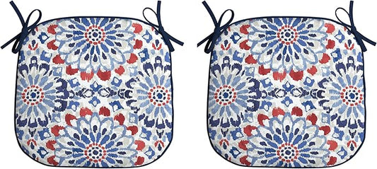 Arden Indoor/Outdoor Foam Seat Pad, 2 Pack, 17 x 16, Patio Cushion, Water Repellent, Fade Resistant, Foam Cushion Clark Blue