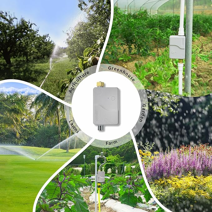 ECOWITT Smart Watering Timer Kit GW1208, Includes WFC01 Sprinkler Timer and GW1200 IoT Gateway, 915 MHz