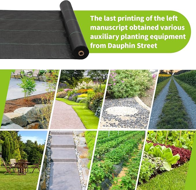 3x100ft 3.2OZ, Weed Barrier Landscape Fabric Heavy Duty, Woven Weed Control Fabric, High Permeability Good for Flower Bed, Geotextile Fabric Underlayment, Driveway (6ft*100ft)