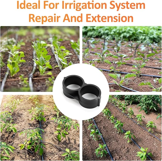 Drip Irrigation Figure 8 End Closure Fittings, 18 Pieces 1/2'' Drip Line Barbed End Plug Connectors for 1/2 Inch Irrigation Tubing End Clamp for Garden Drip Sprinkler Systems