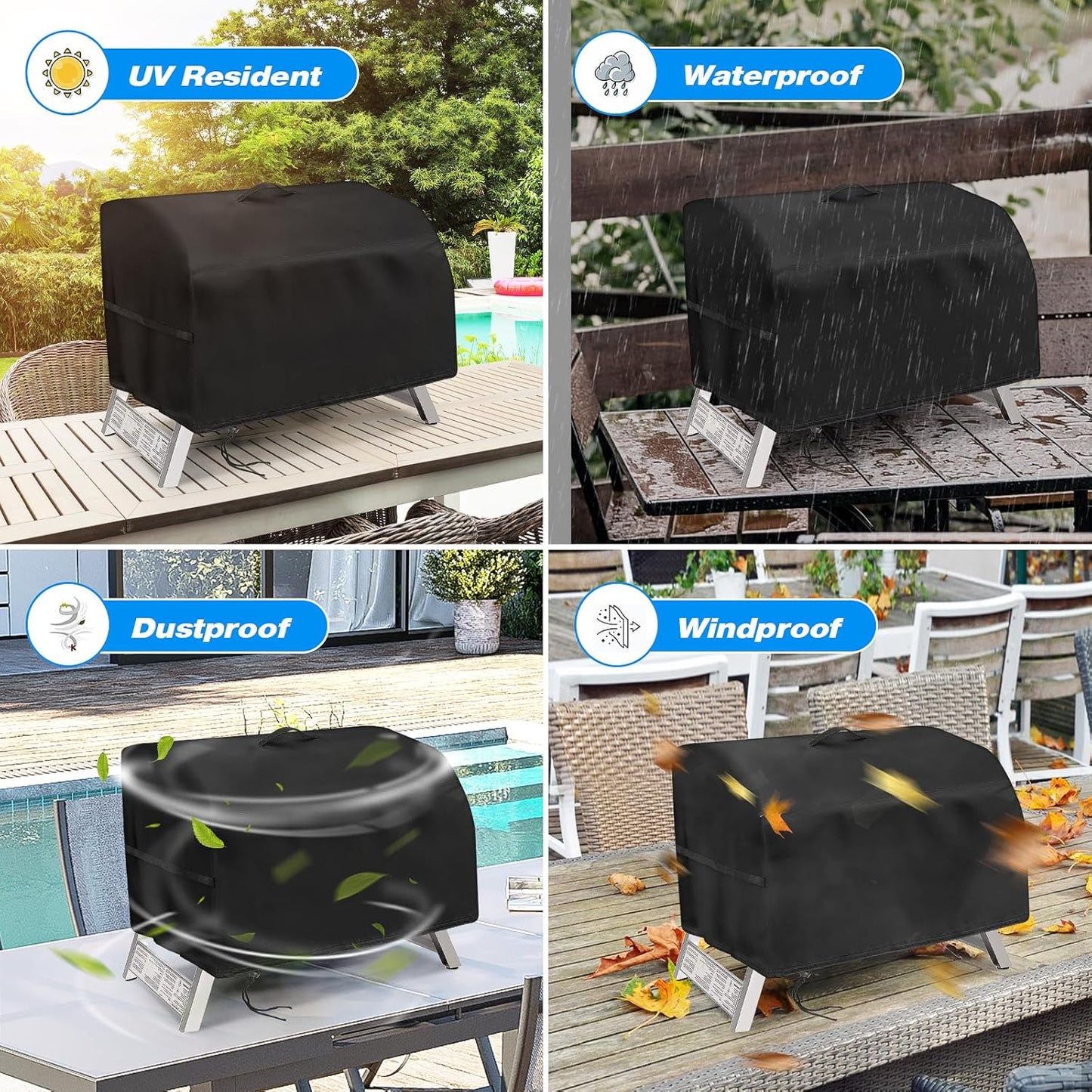 Grill Cover for Megamaster 1 Burner Portable Gas Grill,Waterproof Small Table Top BBQ Grill Cover,Heavy Duty 600D Outdoor Tabletop Grill Covers