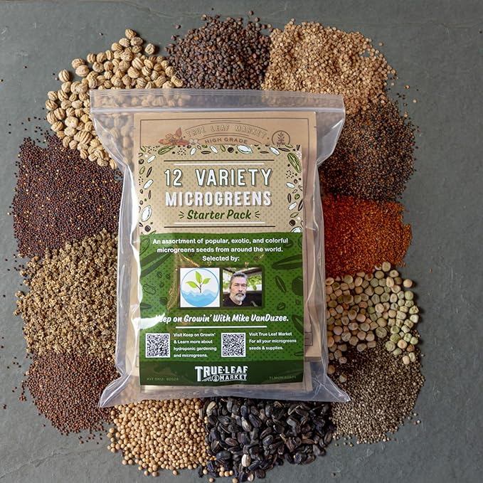 12 Variety Pack Microgreens Seeds Kit - Broccoli Seeds for Sprouting Plus Purple Radish Seeds, Beet, Sunflower Microgreens Seeds, Peas, Shiso, Cilantro, Beet, Pak Choi, Korean Shiso, Cress & More