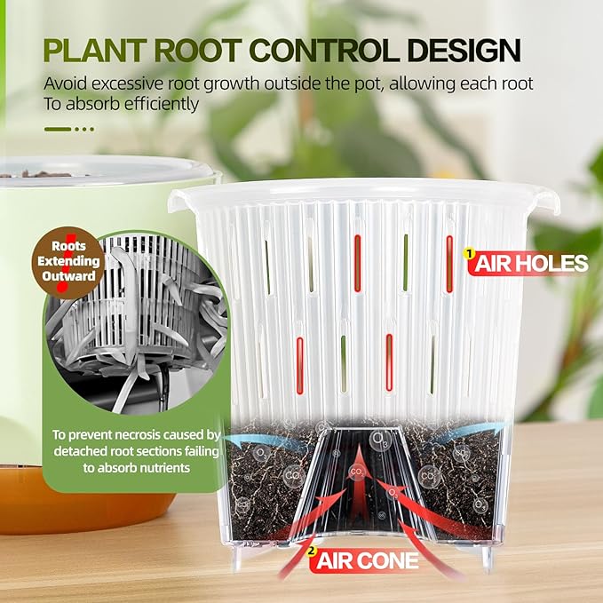 7.2 Inch Self Watering Orchid Pots for Indoor Plants,Macetas para Orqudeas,Flower Pots for Indoor Plants with Holes(White)