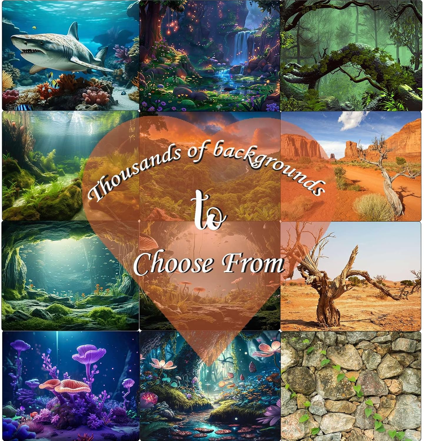 Aquarium Background Exquisite Underwater Grass Leaves with Pebbles Aquarium Backdrop Vivid Green Aquatic Plant Stone with Dead Woods and Fresh Leaves Fish Tank Wallpaper 24x16in