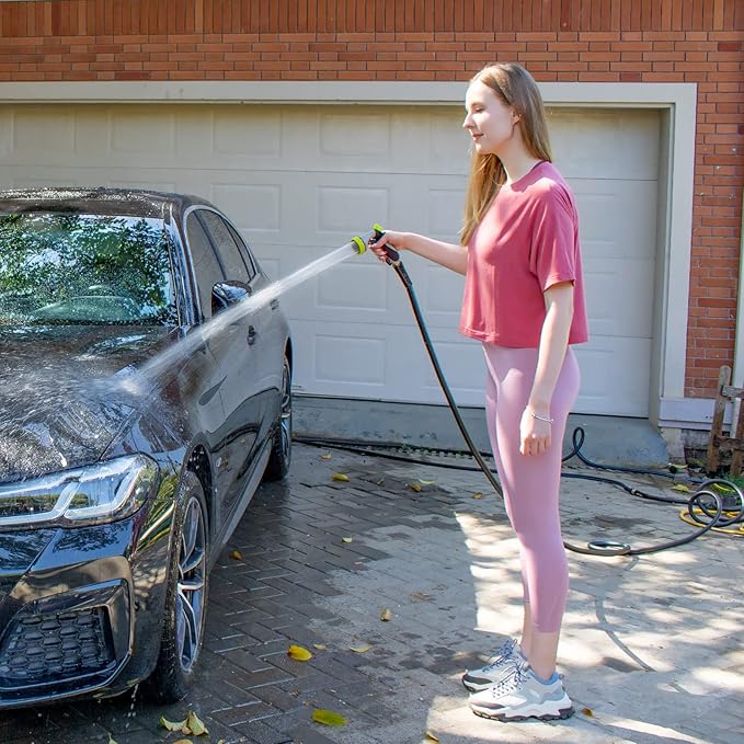 Fevone 25 ft Garden Hose, Heavy Duty Water Hose, Hybrid Polymer, Kink Resistance, Flexible, Durable, Solid Brass Fittings, 3/4" GHT, 5/8" ID, 600 PSI,