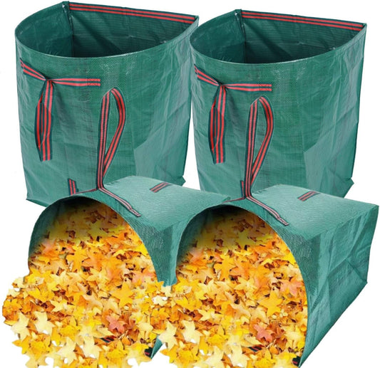 4-Pack leaf collectors,Large Yard Dustpan-Type 53-Gallon Garden Bag for Collecting Leaves，Reuseable Heavy Duty lawn and leaf bags，Garden Waste Container for Clean Up Outdoor Debris Grass Clippings