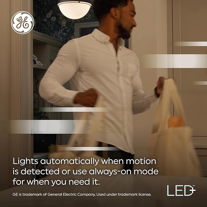 GE LED+ Motion Sensor Fixture, 20W, Flush Mount Ceiling Light with Motion Sensor, Security Light, Soft White