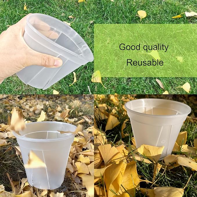 24 pcs 5/6 inch Clear Nursery pots for Plants,Thick Plastic Clear Plant pots with Drainage Holes and Saucers for Orchids,Succulents etc,Outdoor or Indoor use