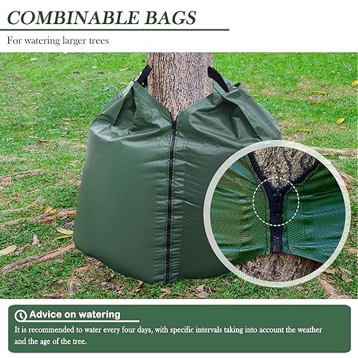 6 Pack 20 Gallon Capacity Watering Bags for Plant, 6-8 Hours Slow Release Tree Water Bags, Reusable Tree Watering Bag, Premium PVC Irrigation Bags, Sapling, Plant