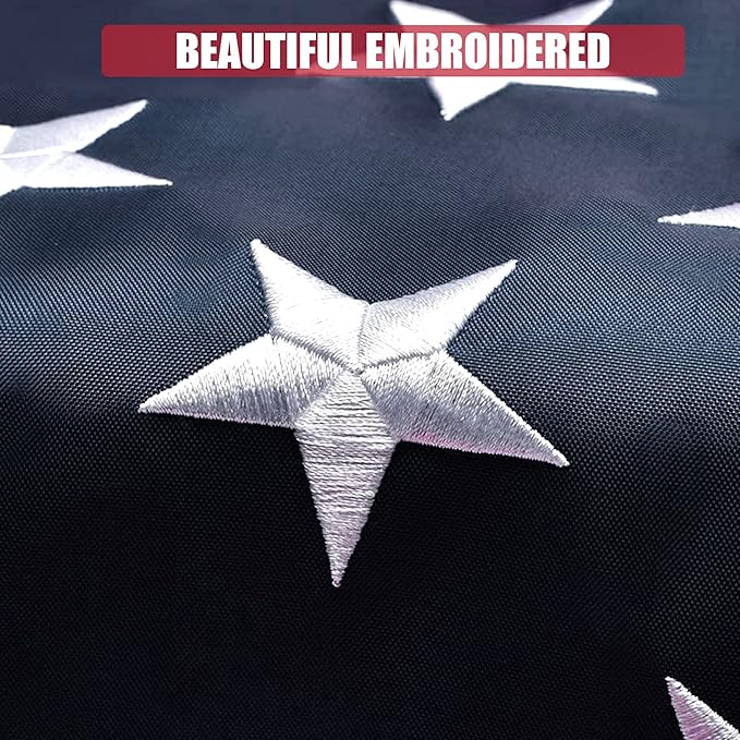 American Flag 3x5 Ft, Outdoor Premium US Flags, Heavy Duty Durable, 420D Oxford Nylon, Embroidered Stars, Brass Grommets