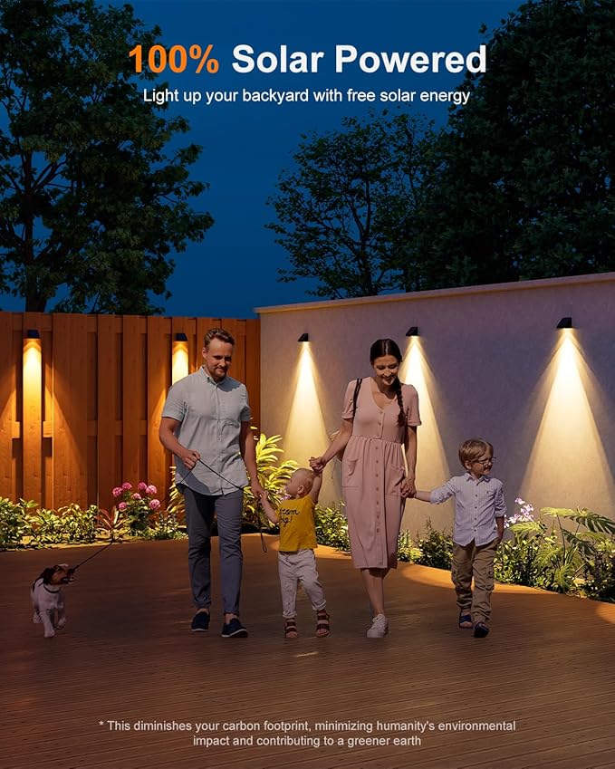 12 Pack Decorative Solar Powered Fence Lights Outdoor Waterproof with Warm White LED Spot Lens, for Outside Wall, Deck, Patio, Yard, Rail, Garage, Pool, Designed for Enhanced Security, Easy Install