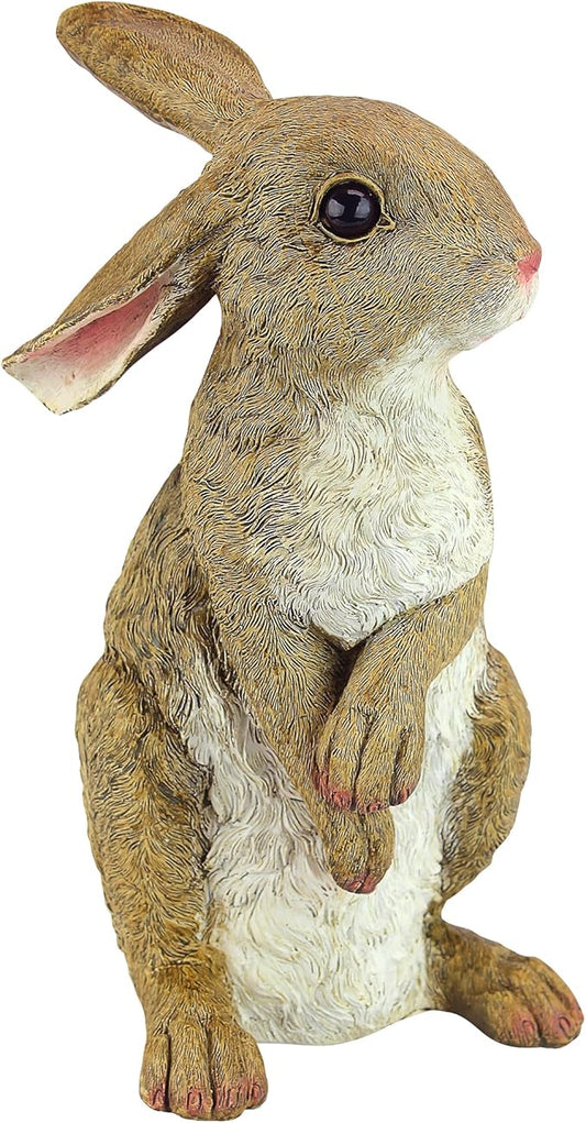 Design Toscano QM200681 Hopper the Bunny Standing Rabbit Indoor/Outdoor Garden Statue, 6 Inches Wide, 11 Inches Tall, Handcast Polyresin, Full Color Finish
