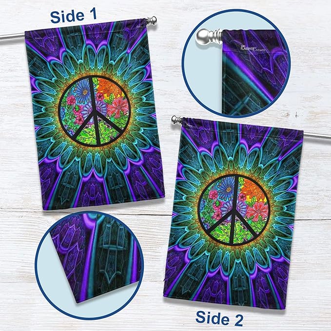 FLAGWIX Flags - Hippie Just A Little Something To Brighten Your Day Flag QNK163F, House Flag (29.5" x 39.5") - USA House Garden Flags Premium Polyester - Decorative Outdoor Flags