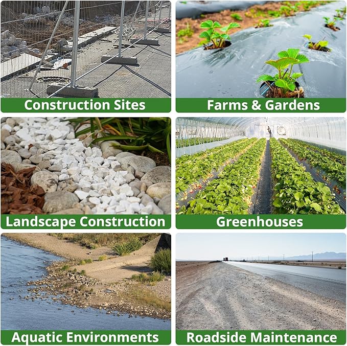 GOTGELIF 4×300FT Heavy Duty Weed Barrier, 3.2oz Premium Garden Weed Barrier Fabric, Ground Cover for Gardening, Farming, Landscape