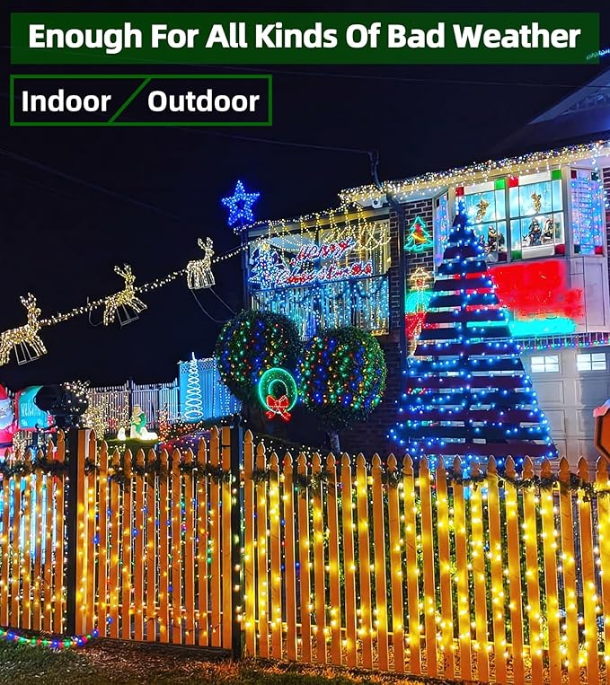 750 LED 246FT Christmas Lights Outdoor, Super Long Waterproof Christmas String Lights with 8 Modes, Christmas Tree Lights with Timer Memory for Fence Garden Xmas Wedding Party Decor Warm White