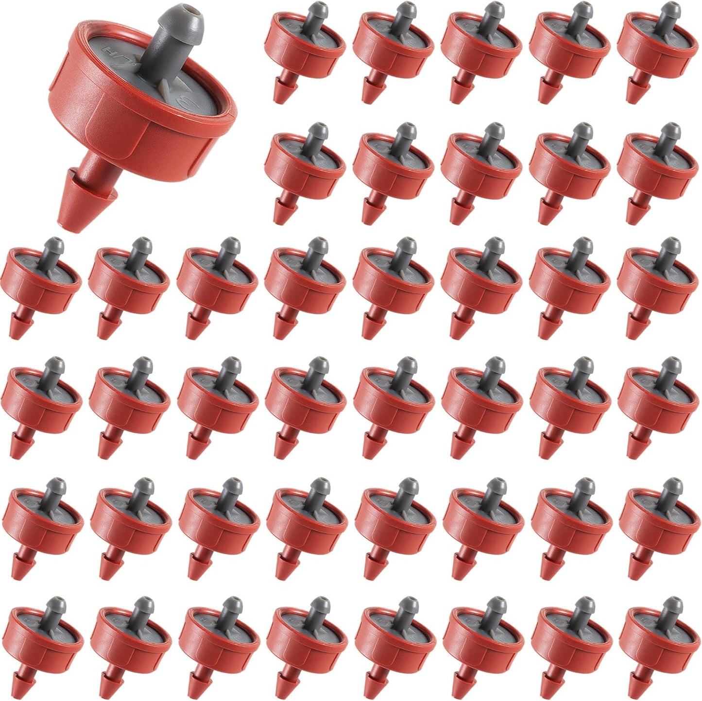 60Pcs 0.75 GPH Pressure Compensating Irrigation Spot Drippers,Constant Flow Barb Outlet Watering Dripper Emitters Heads Parts for 1/4 Inch Watering Tubing Line for Garden Pots Plants Irrigation System
