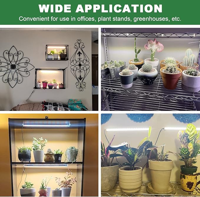 Grow Lights for Indoor Plants, 16 in Full Spectrum Plant Grow Light Strips with Upgrade Timer 6 12 16 Hrs, 5 Dimmable Levels, 120 LEDs Sunlight Plant Lamp for Indoor Greenhouse, Seedlings