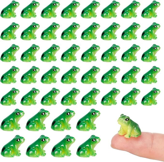 100 Pcs Mini Resin Frogs, Cute Green Frog Tiny Frogs Mini Frogs Figurines Miniature Frogs Animals Figurines Ornament for DIY Crafts Landscape Aquarium Dollhouse Fairy Garden Decor Potted