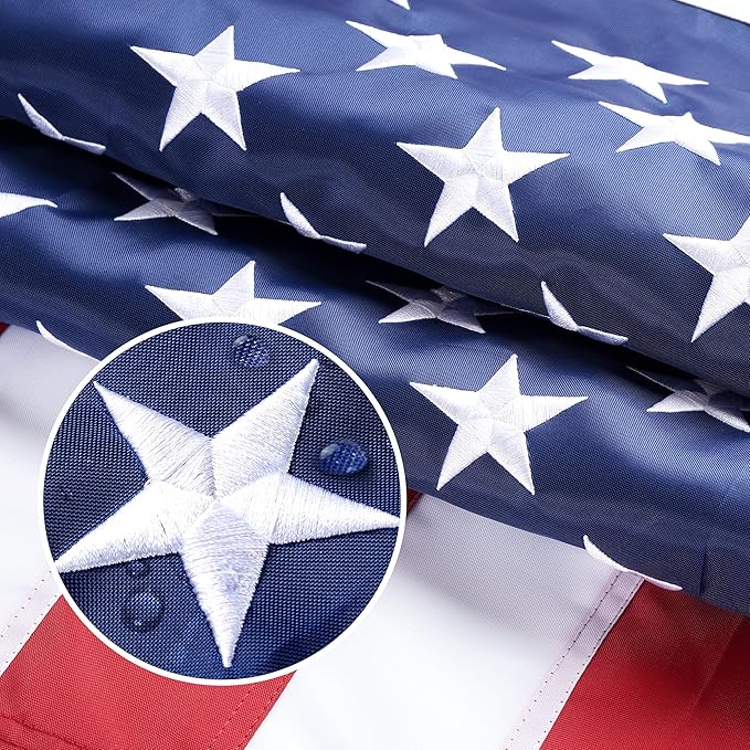 American Flag 3x5 Ft, USA US Flags Outdoor, Heavy Duty Durable, Embroidered Stars, Sewn Stripes and Brass Grommets