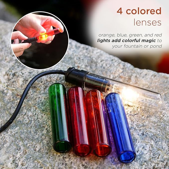 Alpine Corporation Outdoor Submersible Waterfall, Pond, and Fountain Halogen Lights