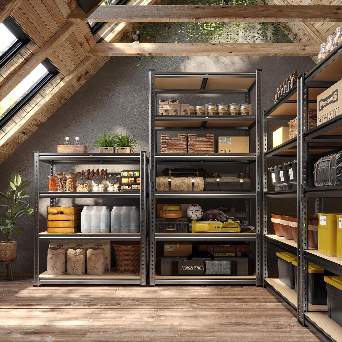 78" H Metal Shelving 6 Tier Garage Shelving Adjustable 2400LBS Storage Shelves Heavy Duty Pantry Shelves for Kitchen Closet Basement Warehouse