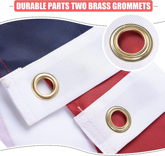American Flag 5x8 Ft, USA US Flags Outdoor, Heavy Duty Durable, Embroidered Stars, Sewn Stripes and Brass Grommets