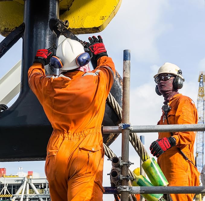 DULFINE Impact-Resistant Work Gloves Men, Heavy Duty Mechanic Gloves,Touch Screen,Ideal for Construction,Forestry, Oil Rig Drilling,Mechanic