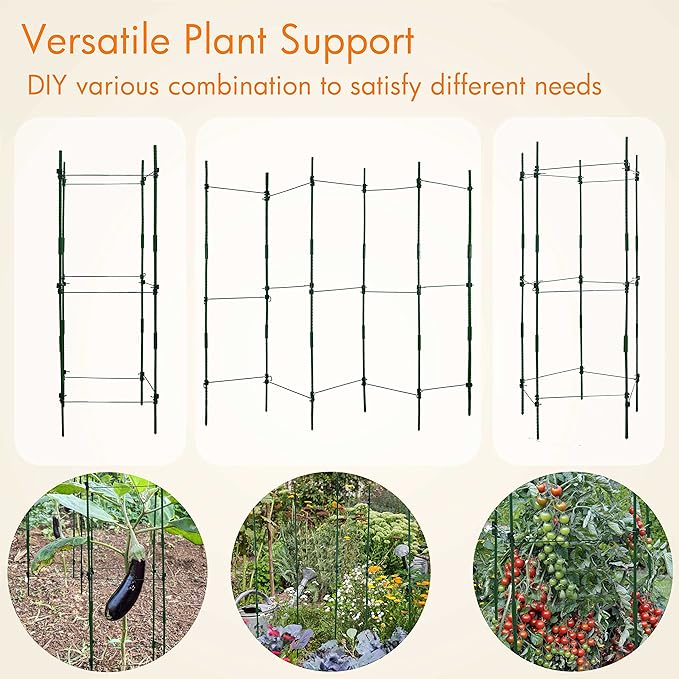 Gardzen Multi-use Tomato Cage Plants Support, Trellis Climbing Cage Stand for Pepper Eggplant Tomato Flowers