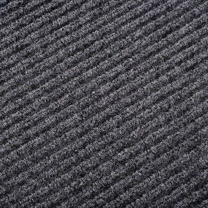fani Heavy Duty Large Outdoor Indoor Entrance Black Doormat Waterproof Low Profile Entrance Rug Front Door Mat Patio Anti-Skid Rubber Back, 23x72 inch (Gray)