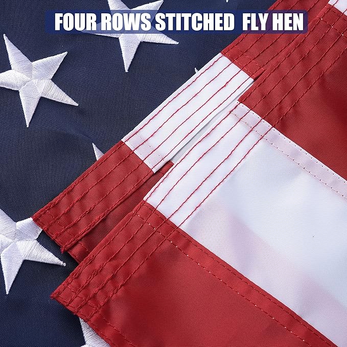 American Flag 3x5 Ft, USA US Flags Outdoor, Heavy Duty Durable, Embroidered Stars, Sewn Stripes and Brass Grommets