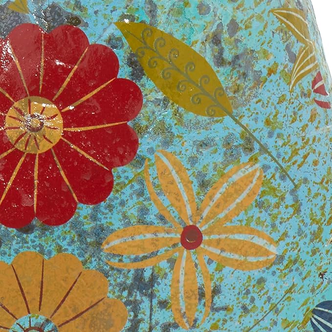 Deco 79 Metal Rooster Decorative Garden Sculpture Indoor Outdoor Distressed Standing Garden Statue with U Shaped Feet, Outdoor Sculpture 10" x 5" x 17", Green