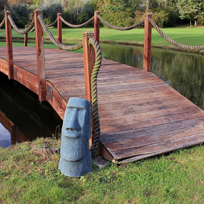 EMSCO Group Easter Island Head Statue – Natural Granite Appearance – Made of Resin – Lightweight – 28” Height