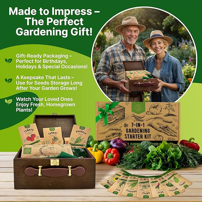 75 Herb & Vegetable Seeds Variety Pack, Garden Seed Starter Kit - Over 47,380 Non-GMO Heirloom Seeds for Planting Vegetables and Herbs Garden Seeds Gift Seed Box with Gardening Supplies, Survival Kit