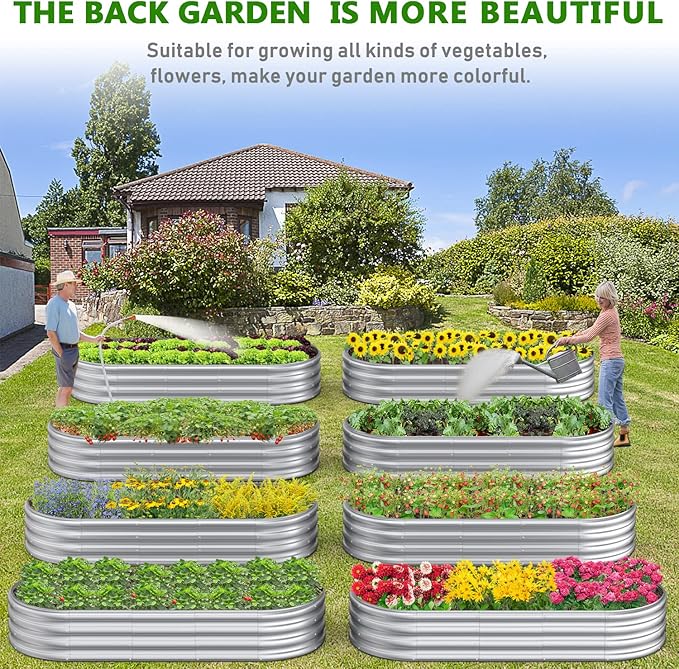 6x2.3x1ft Raised Garden Bed for Flowers, Outdoor Raised Planter Box, Backyard Raised Garden Bed for Plant