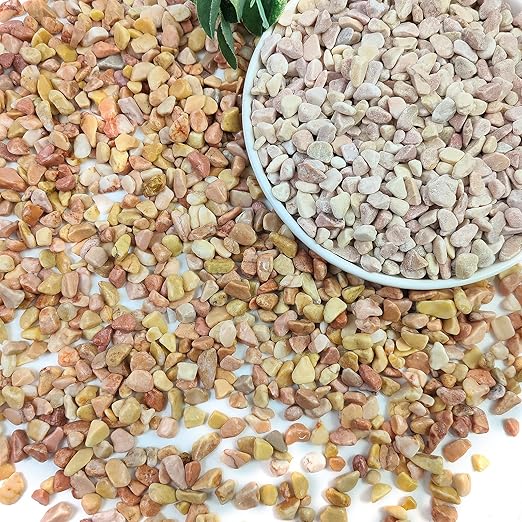 10lbs Peach Pebbles for Plants, 3/8inch Small Rocks for Succulent Cactus Plants, Natural Polished Pebbles, River Rocks for Plants, Vases, Garden