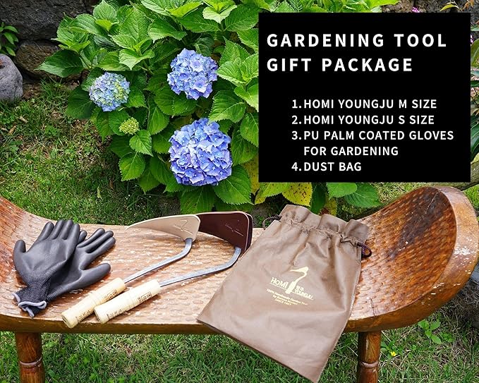 HandPlowHoe Gardentool with Safety Cover for Easy Gardening, Weeding and Farming Made by Korean Master Blacksmith (Small)