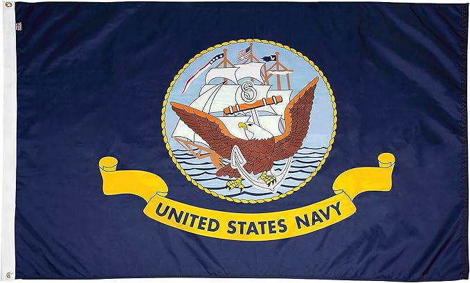 FlagSource U.S. Navy Nylon Military Flag, Made in The USA, 5x8'