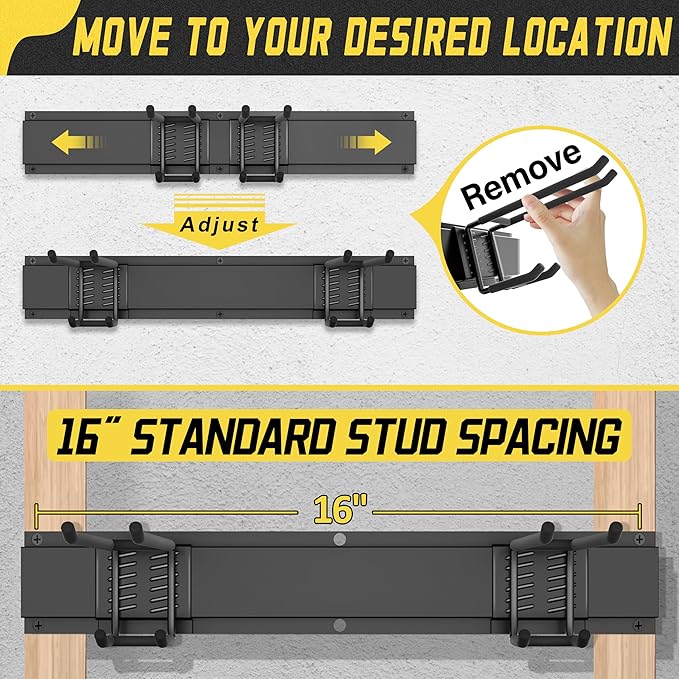 Garage Wall Organizer,15Pack Carries 675 lbs,Garden Tool Organizer 48in With Large Storage Space,Easy Assembly, Sturdy Design,for Efficient Tool Storage Garage Organization