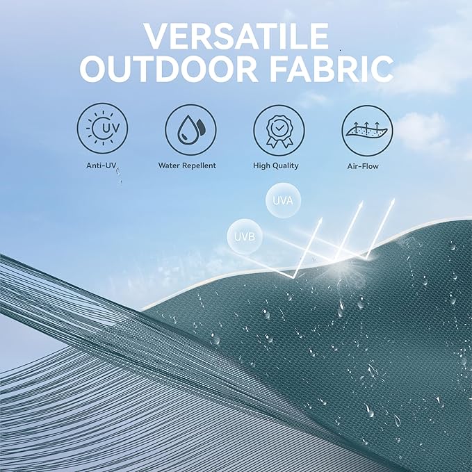 GREEN PARTY 10ft Outdoor Patio Umbrella, Auto-Tilt Market Table Umbrellas with Crank, 8 Sturdy Ribs & 1.5" Pole UV Protection for Garden Deck Backyard Pool