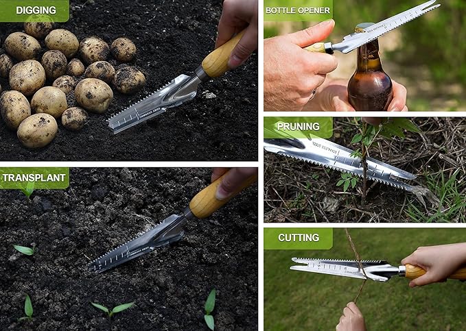 Hand Weeder Puller Tool, Dandelion Fork Weeding Knife Tool - 2023 New Garden Tool for Weeders Easy Quick Clean Removal Root Digging - Original Multi Use Rust-Resistance (13.8in)