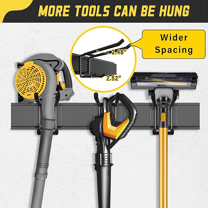 Garage Wall Organizer,12Pack Carries 600 lbs,Garden Tool Organizer 49.5in With Large Storage Space,Easy Assembly, Sturdy Design,for Efficient Tool Storage Garage Organization